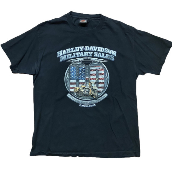 Harley-Davidson Military Sales USA Troops Black T-Shirt Men's Large - Picture 9 of 9